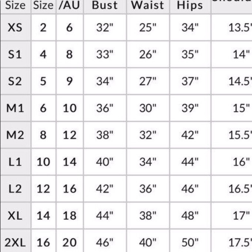Size chart